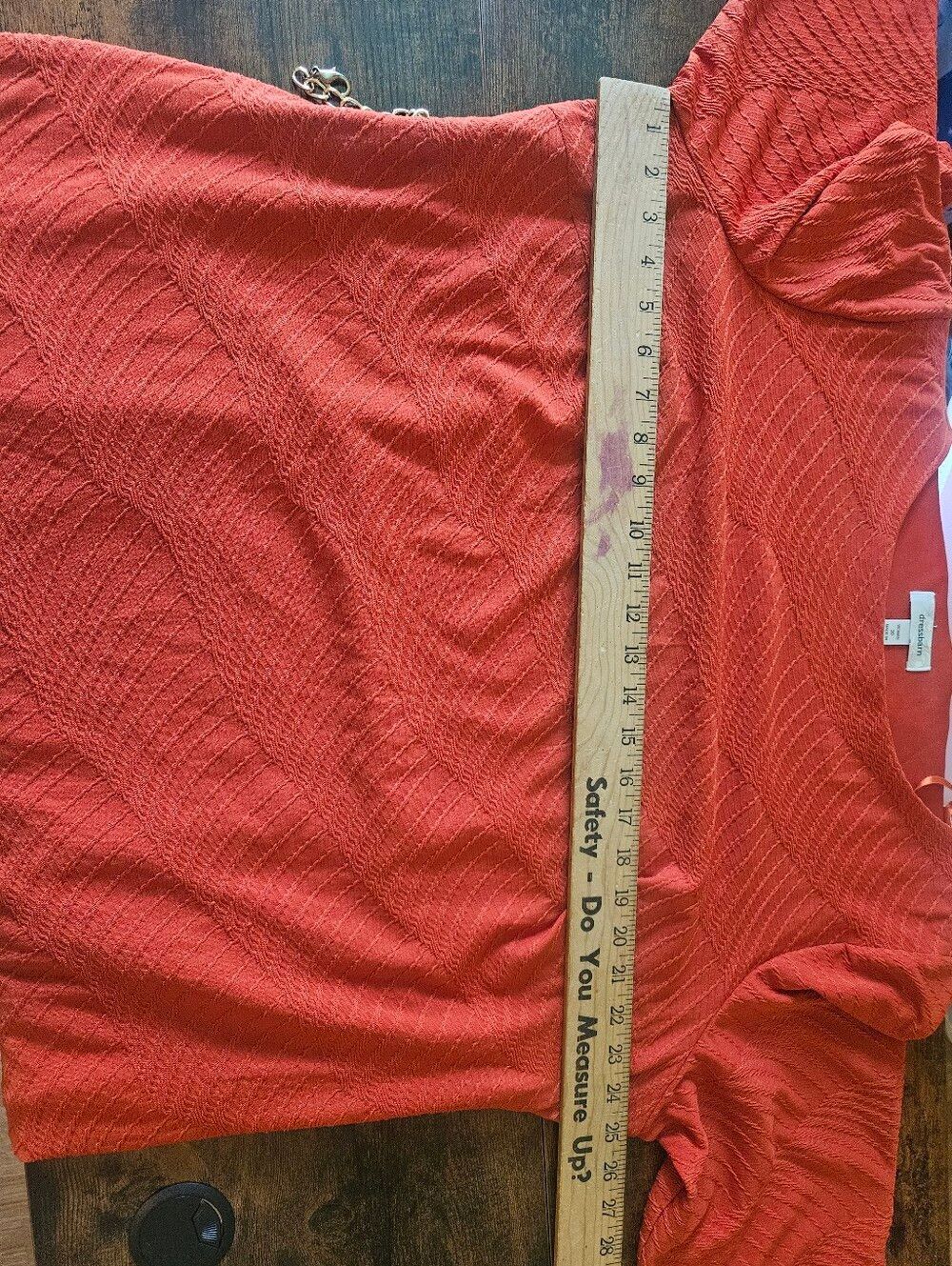 Dressbarn Orange Textured Dress with Chain Belt Size 20 - Picture 5 of 6